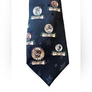 Tango by Max Raab Presidential Coin 100% Silk Tie - Americana Collection Black